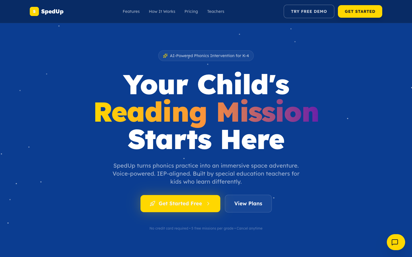 SpedUp — Your child's reading mission starts here